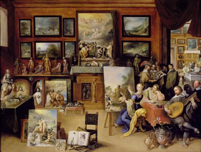 Pictura, Poesis en Musica in een Pronkkamer door Frans II Francken the Younger